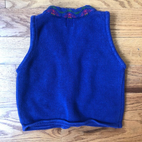 VINTAGE GAP 90s unique grannycore knit embroidered vest w/ ornate clasps | XXS - Picture 8 of 8